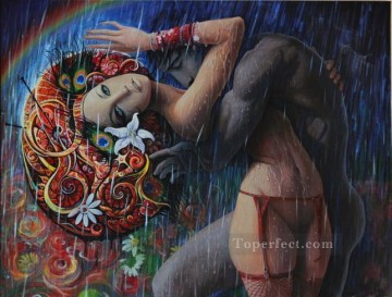 雨の恋人ファンタジー Oil Paintings